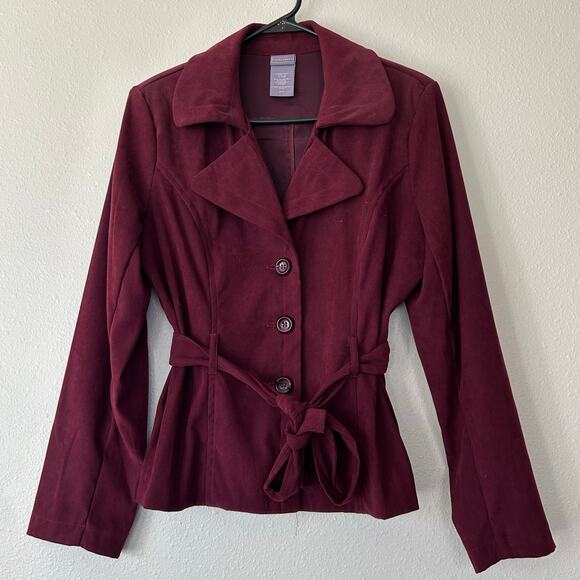 Laura Scott Jackets & Blazers - Vintage Laura Scott Blazer tie belt faux suede office career Y2K fall winter M